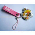custom soft PVC fashion phone strap/ phone pendant